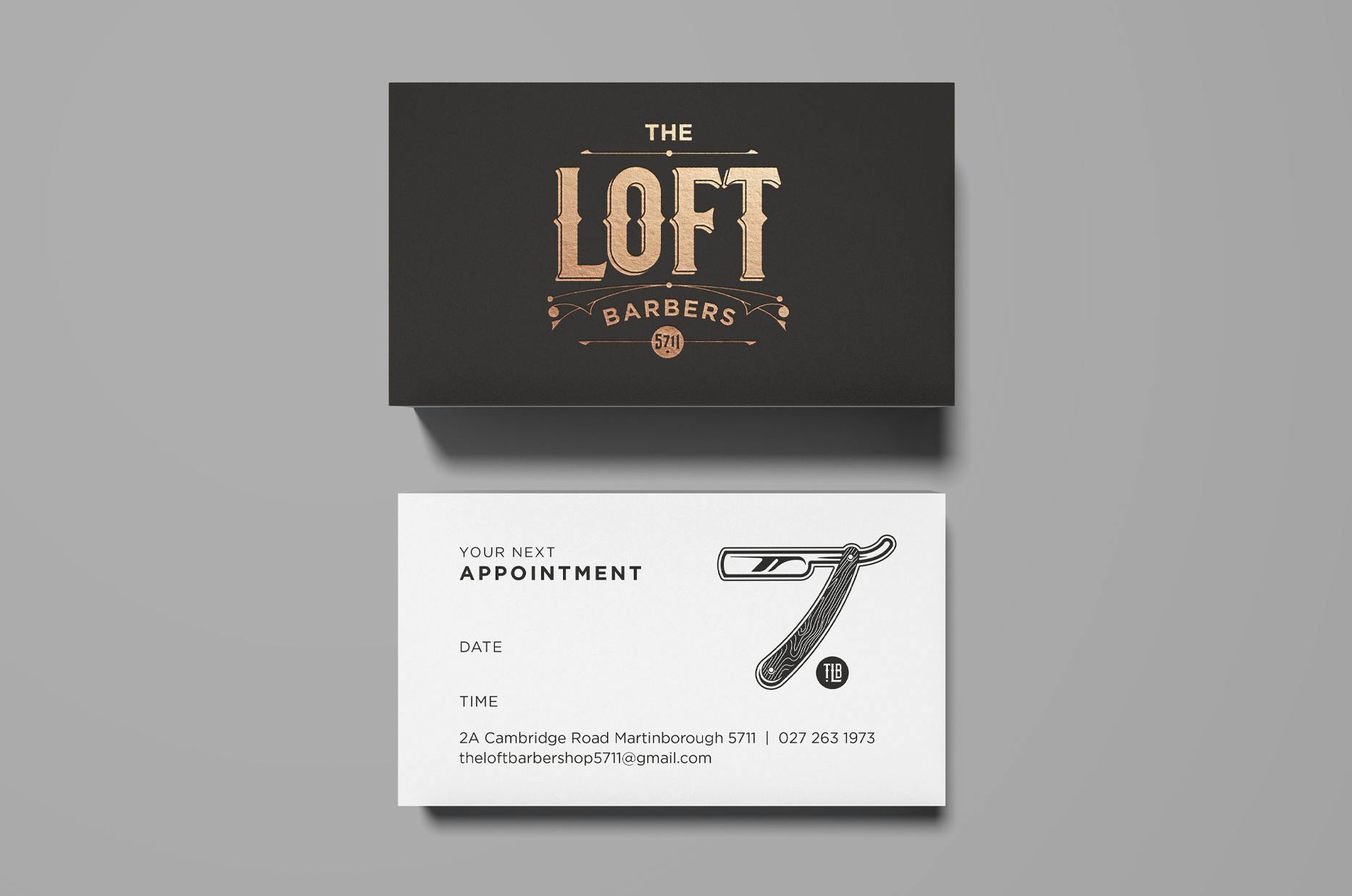 Loft Barbers Martinborough Business Card Design