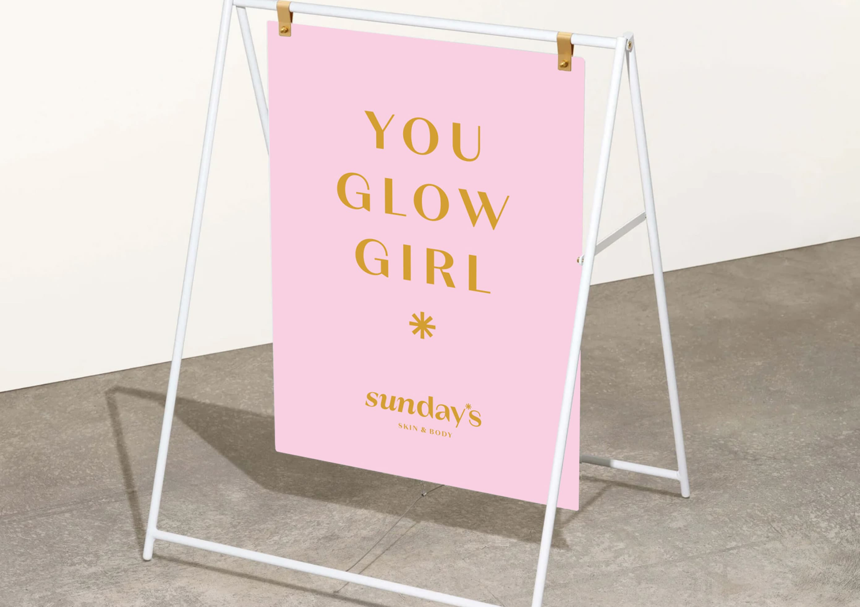 Sunday’s Skin & Body Signage design