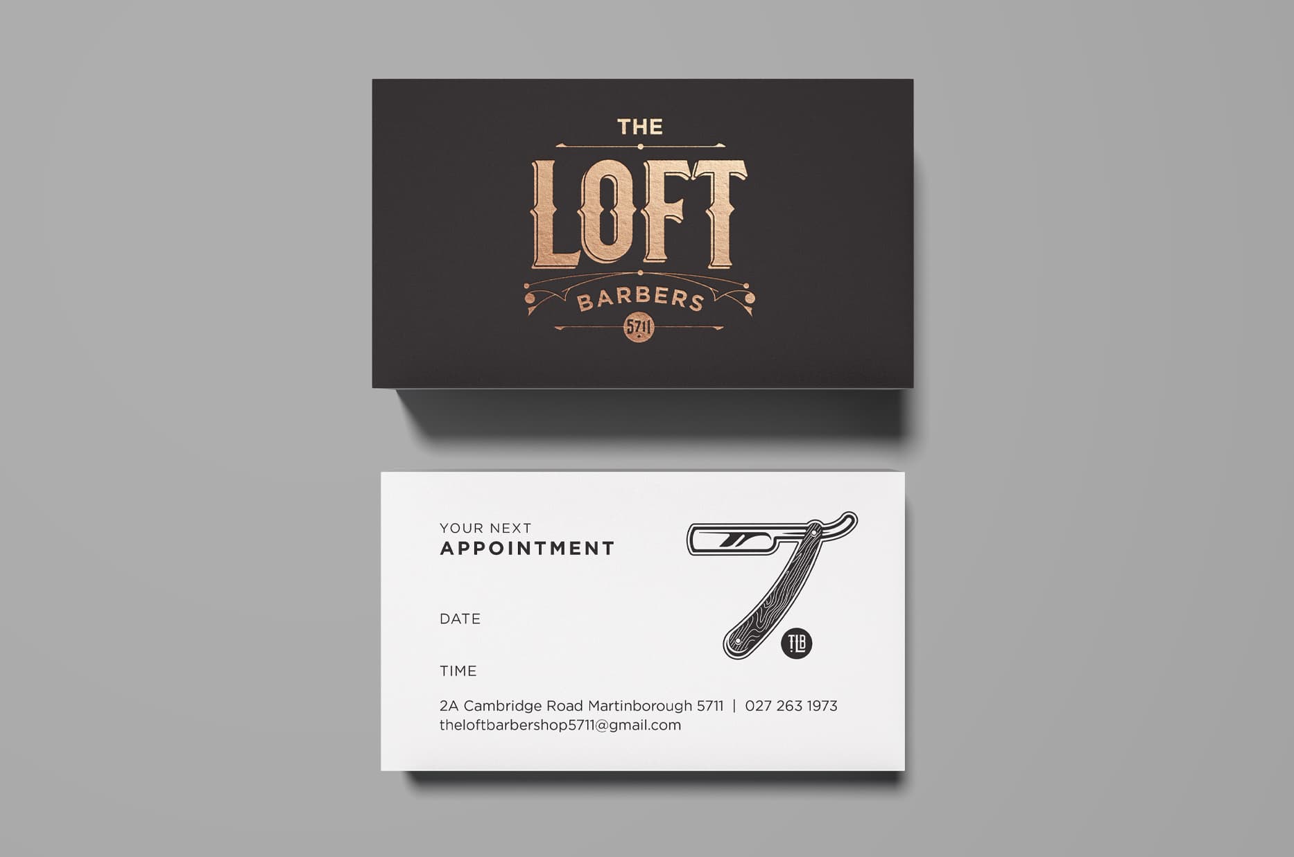 Loft Barbers Martinborough Business Card Design