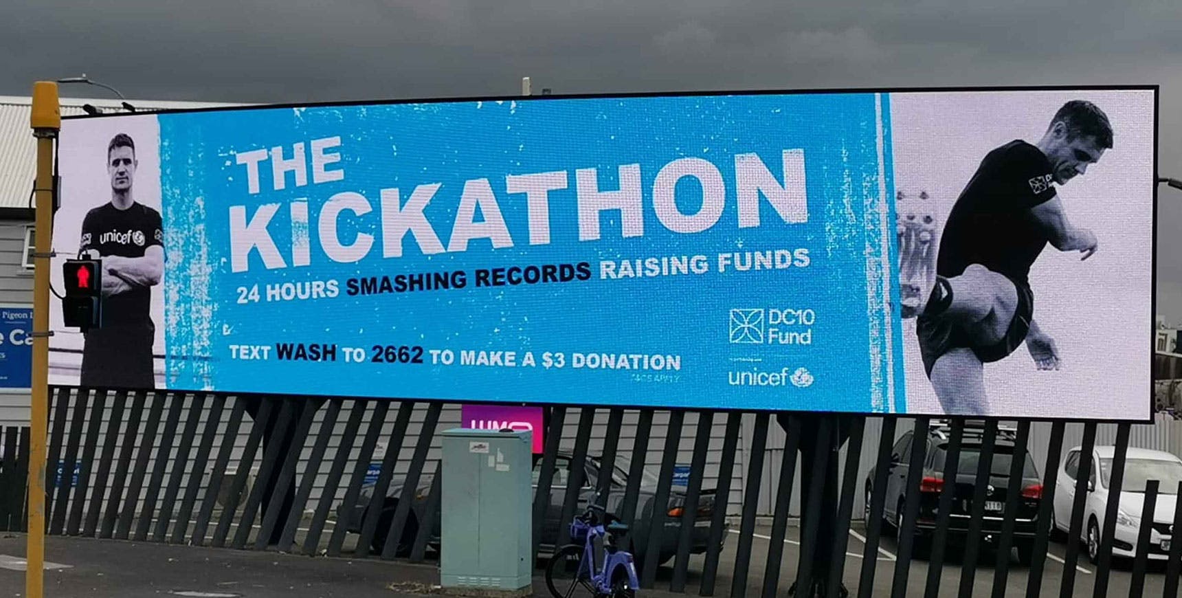 UNICEF Aotearoa Kickathon Billboard Design