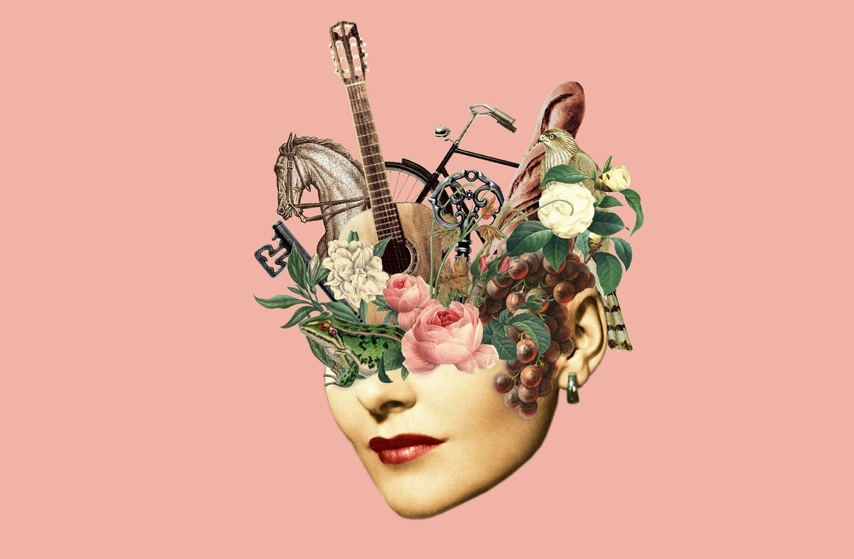 Pinot Villas Ladies Head Collage Design