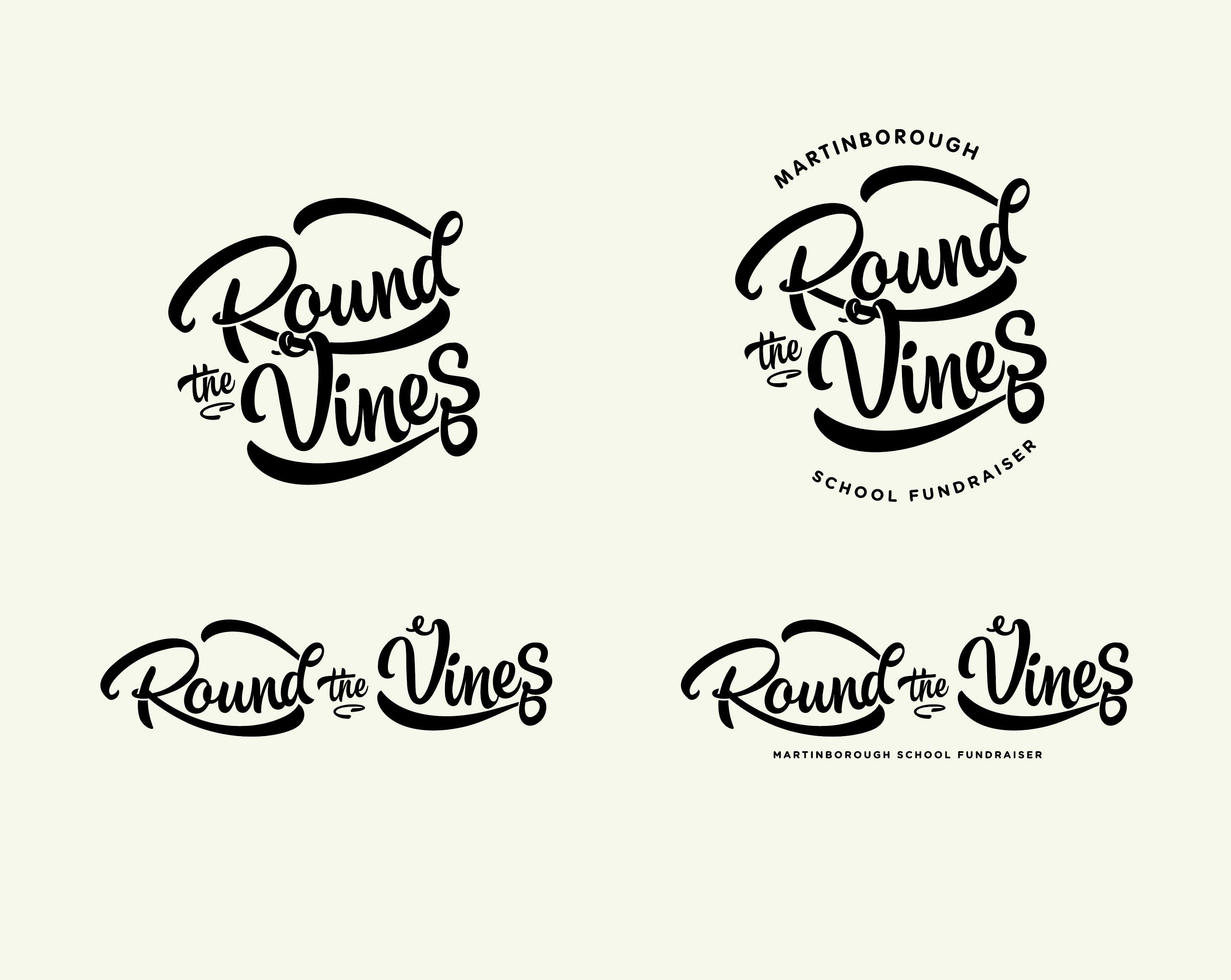 Martinborough School - Round the Vines Fundraiser Logo Suite Design