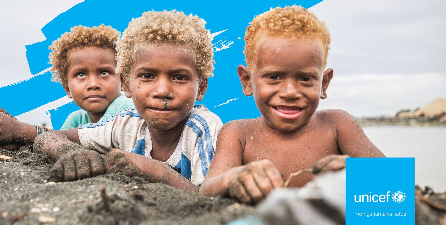 UNICEF Aotearoa Narrow Website Banner Design