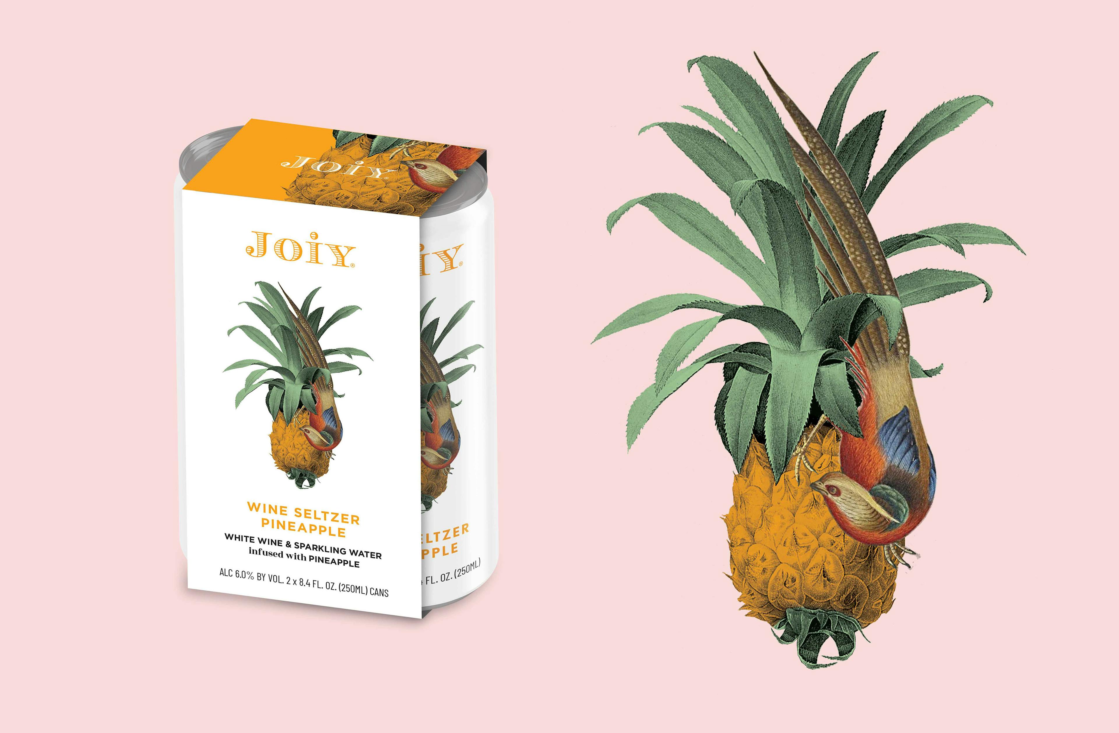 Joiy Wines Illustration And Two Can Box Design 
