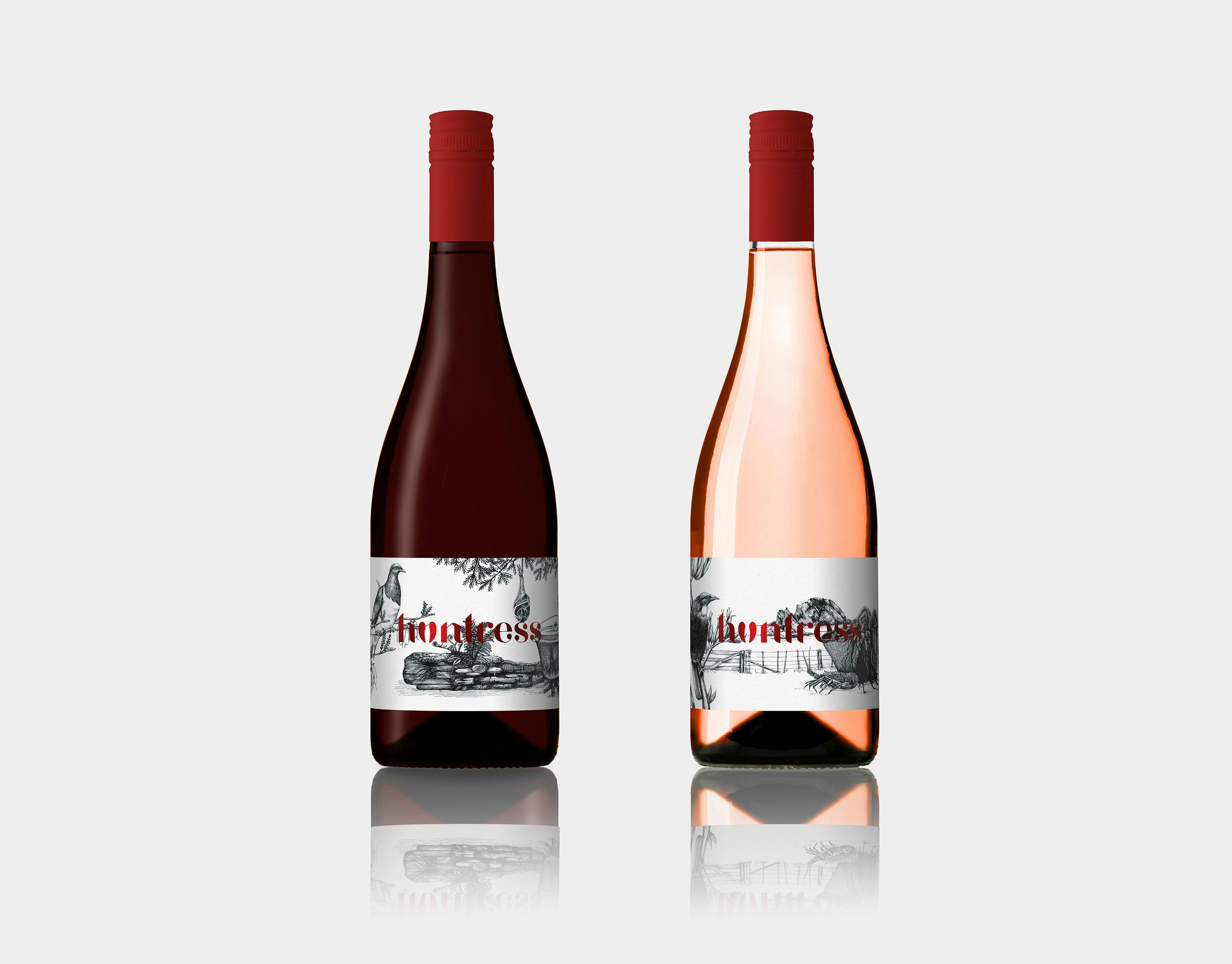 Huntress Wine Bottle Label Design