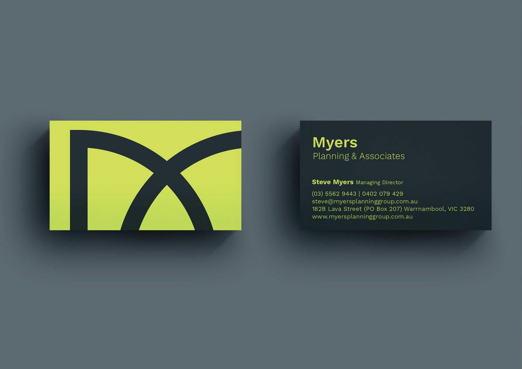 Myers Planning And Associates Business Card Design