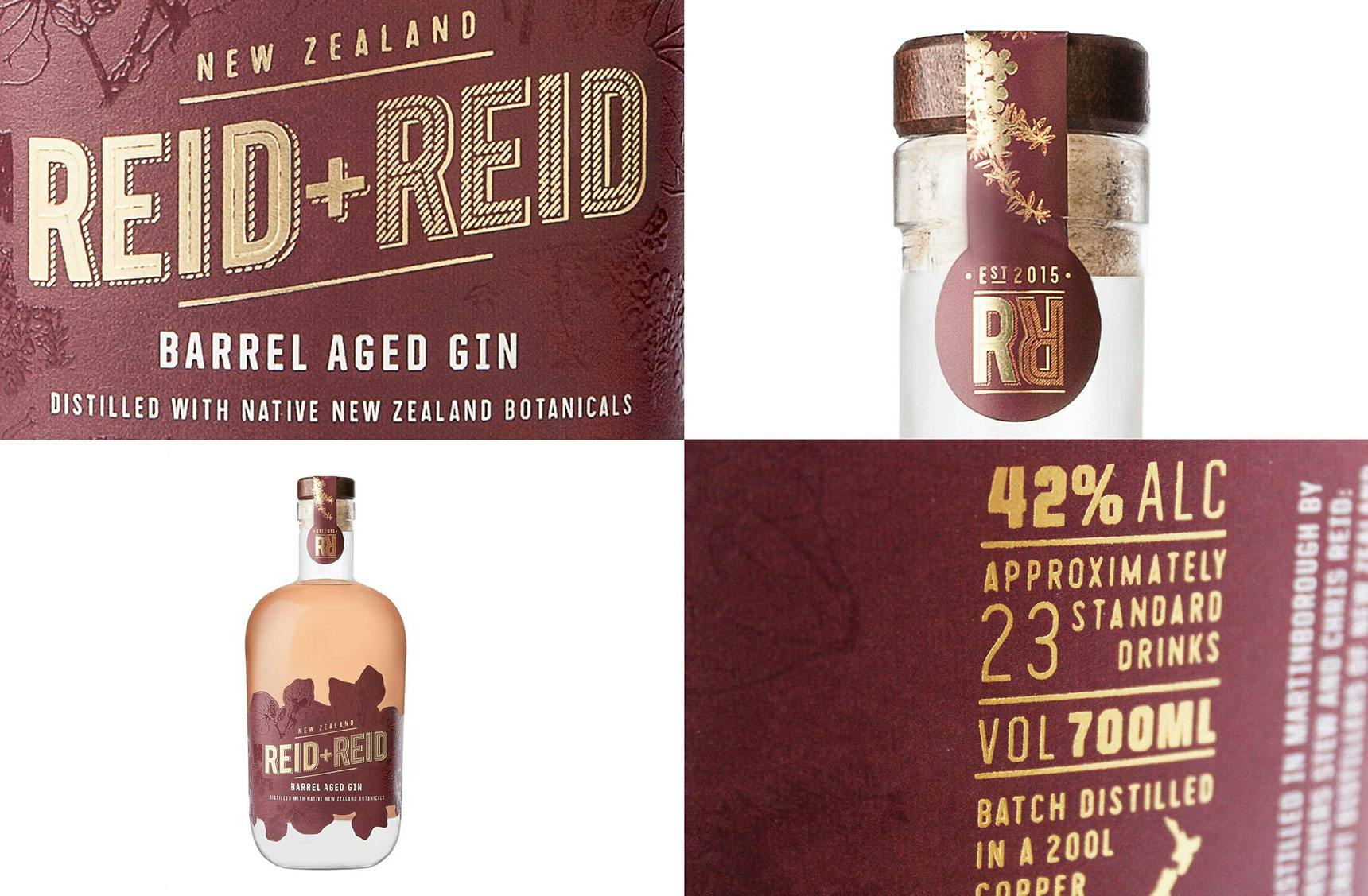 Reid And Reid Barrel Aged Gin Label Design
